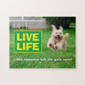 Hond loopt in de baard legpuzzel (Horizontaal)