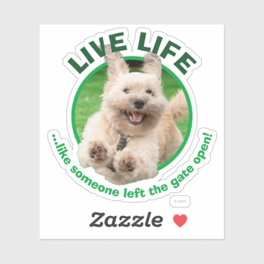 Hond loopt in de baard sticker (Vel)