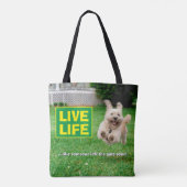Hond loopt in de baard tote bag (Achterkant)