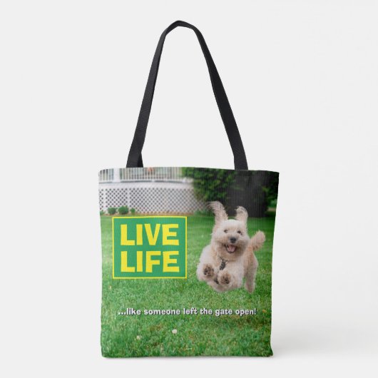 Hond loopt in de baard tote bag (Achterkant)