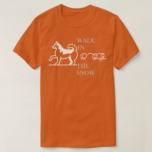 Hond loopt in de sneeuw t-shirt (Design voorkant)