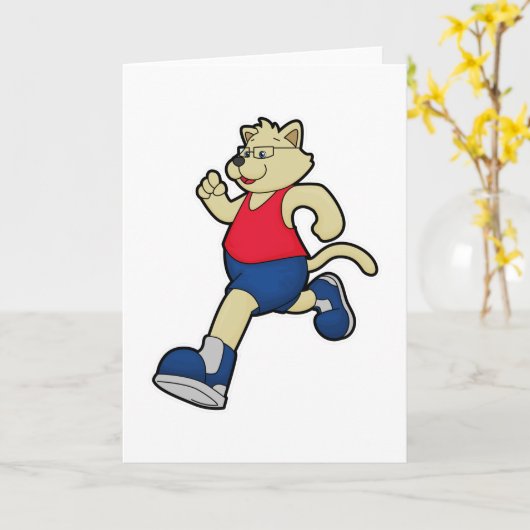 Hond loopt op loopband met bril kaart (Gele Bloem)