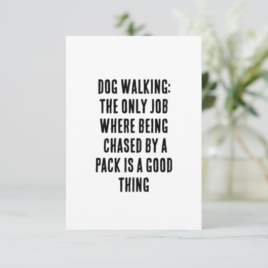 Hond lopen: de enige baan waar worden achtervolgd  bedankkaart (Staand voorkant)