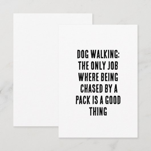 Hond lopen: de enige baan waar worden achtervolgd bedankkaart (Voorkant / Achterkant)