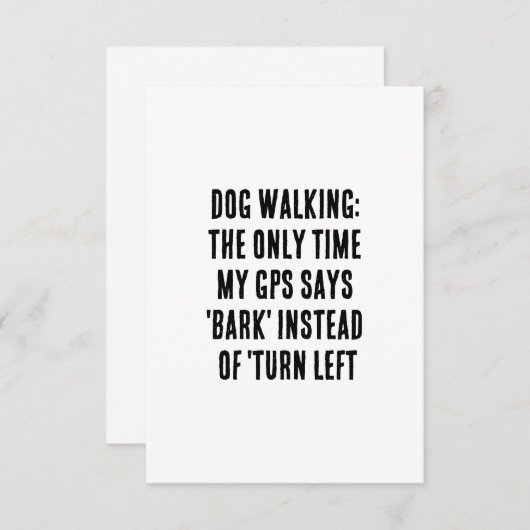 Hond lopen: de enige keer dat mijn GPS 'blaffen' z Bedankkaart (Voorkant / Achterkant)