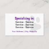 Hond lopen dubbelzijdig visitekaartje (Achterkant)