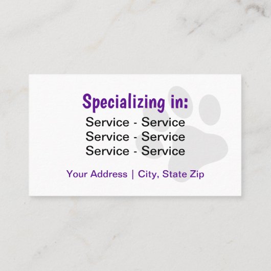 Hond lopen dubbelzijdig visitekaartje (Achterkant)