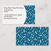 Hond lopen en oppas thema visitekaartje (Voorkant / Achterkant)