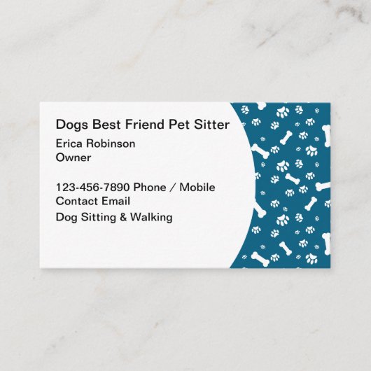 Hond lopen en oppas thema visitekaartje (Voorkant)