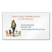 Hond lopen Huisdier zitten Boarding Magnetisch Visitekaartje (Voorkant)