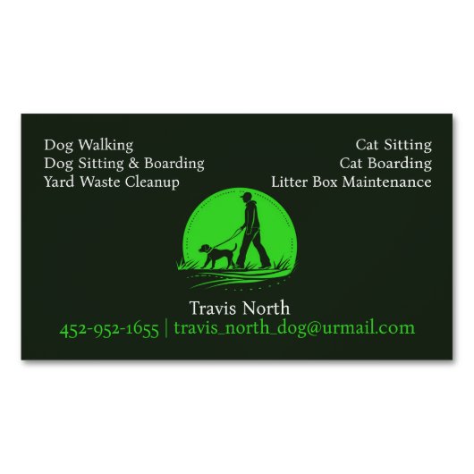 Hond lopen Huisdier zitten Magnetisch Visitekaartje (Voorkant)