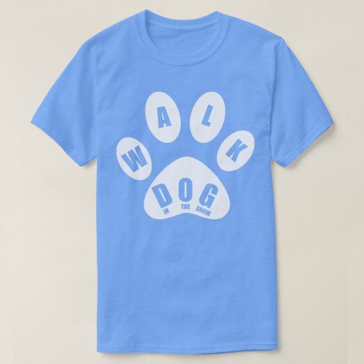 Hond lopen in de sneeuw in poot Mark T-shirt (Design voorkant)