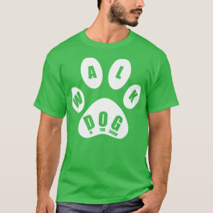 Hond lopen in de sneeuw in poot Mark T-shirt