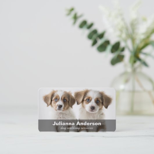 Hond lopen/Sitting Visitekaartje (Staand voorkant)