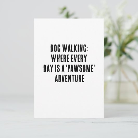 Hond lopen: waar elke dag een 'pessimistische' adv bedankkaart (Staand voorkant)