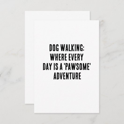 Hond lopen: waar elke dag een 'pessimistische' adv bedankkaart (Voorkant / Achterkant)