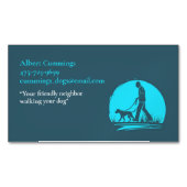 Hond lopen wandelen Huisdier zitten Magnetisch Visitekaartje (Voorkant)