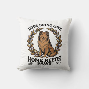 Hond Love Shirt Vintage Gravure Laurel Design (2) Kussen