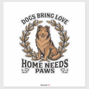 Hond Love Shirt Vintage Gravure Laurel Design (2) Sticker
