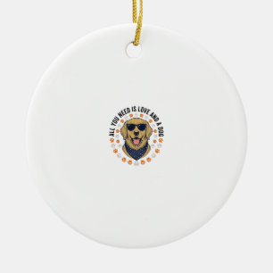 Hond Love Vintage Retriever Pootafdruk Shirt Ontwe Keramisch Ornament