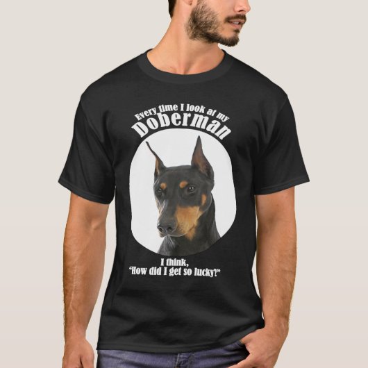 hond Lucky Dobermann T-shirt (Voorkant)