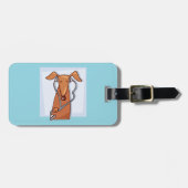 Hond Luisteren naar Muziek Grappige Hoofdtelefoon  Bagagelabel (Voorkant horizontaal)