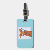 Hond Luisteren naar Muziek Grappige Hoofdtelefoon  Bagagelabel (Voorkant verticaal)