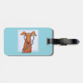 Hond Luisteren naar Muziek Grappige Hoofdtelefoon  Bagagelabel (Achterkant horizontaal)