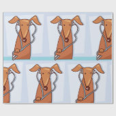 Hond Luisteren naar Muziek Grappige Hoofdtelefoon  Cadeaupapier (Vlak)