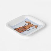 Hond Luisteren naar Muziek Grappige Hoofdtelefoon  Papieren Bordje (Gebogen)