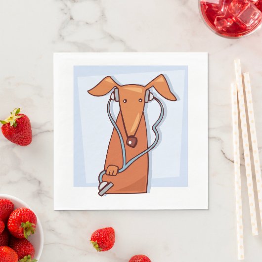 Hond Luisteren naar Muziek Grappige Hoofdtelefoon Servet