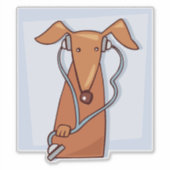 Hond Luisteren naar Muziek Grappige Hoofdtelefoon Sticker (Voorkant)