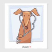 Hond Luisteren naar Muziek Grappige Hoofdtelefoon Sticker (Vel)