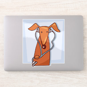 Hond Luisteren naar Muziek Grappige Hoofdtelefoon  Sticker