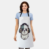 Hond luistert naar muziek schort (Gedragen)