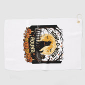 Hond Maan Gehuil Halloween (2) Golfhanddoek (Horizontaal)