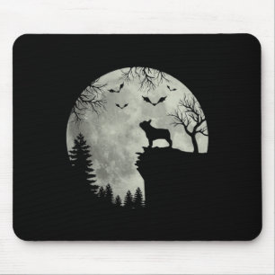 Hond Maan Huilen In Bos Halloween Hond Franse Bull Muismat