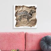 Hond macht muur kunst canvas afdruk (Insitu (Woonkamer))