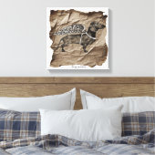 Hond macht muur kunst canvas afdruk (Insitu (Slaapkamer))