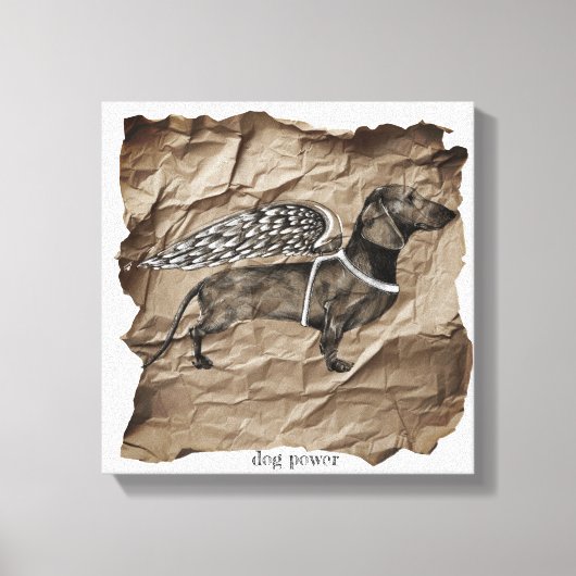 Hond macht muur kunst canvas afdruk (Voorkant)