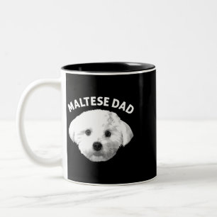 Hond Maltees Beste Maltese Papa Voor Mannen Jongen Tweekleurige Koffiemok