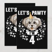 Hond Maltees IM 4 Maltese Hond 4e verjaardag Kaart (Voorkant / Achterkant)