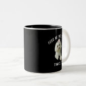 Hond Maltees Schattig Maltees Hond Grappig Quote P Tweekleurige Koffiemok (Voorkant rechts)