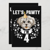 Hond Maltese Ik ben 4 Maltese Hond 4de verjaardag Kaart (Voorkant / Achterkant)