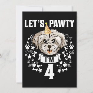 Hond Maltese Ik ben 4 Maltese Hond 4de verjaardag Kaart