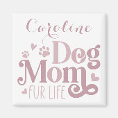 Hond Mam Bont Leven Blush Roze Wit Custom Magneet (Voorkant)