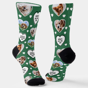 HOND MAM Custom 4 Pet Kat Hart Foto Groen Sokken