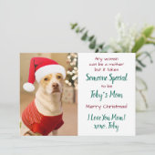 Hond Mam Custom Huisdier Foto Vrolijk Kerstmis Feestdagenkaart (Staand voorkant)