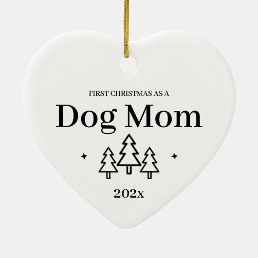 Hond Mam Eerste Kerstmis Ornament (Achterkant)