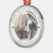 Hond Mam Foto Keepsake gepersonaliseerd Metalen Ornament (Links)